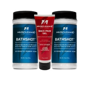 BathShot 2 Pack (1.9 lbs)  with Back Pain Gel (4oz) Bundle from MuscleShok